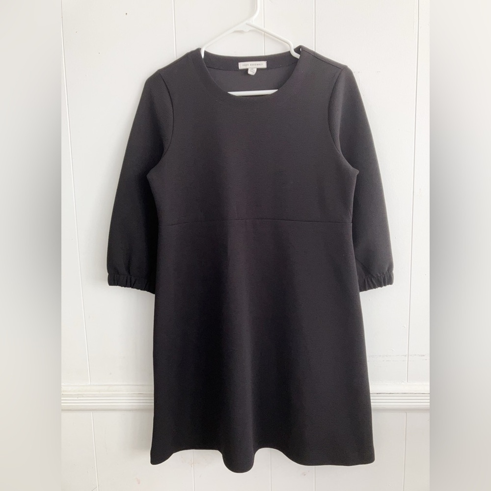 Elbow sleeves black dress for women